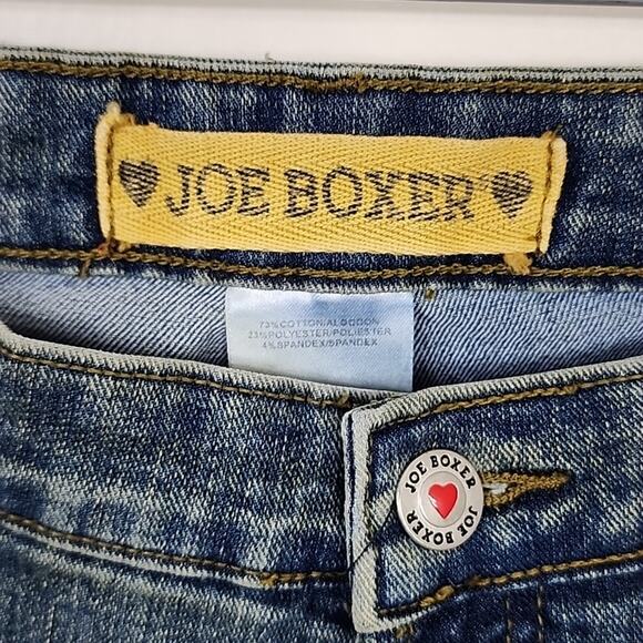 Y2K 90s Vintage Velour Detailed Denim Joe Boxer Studded Jeans - Picture 5 of 7